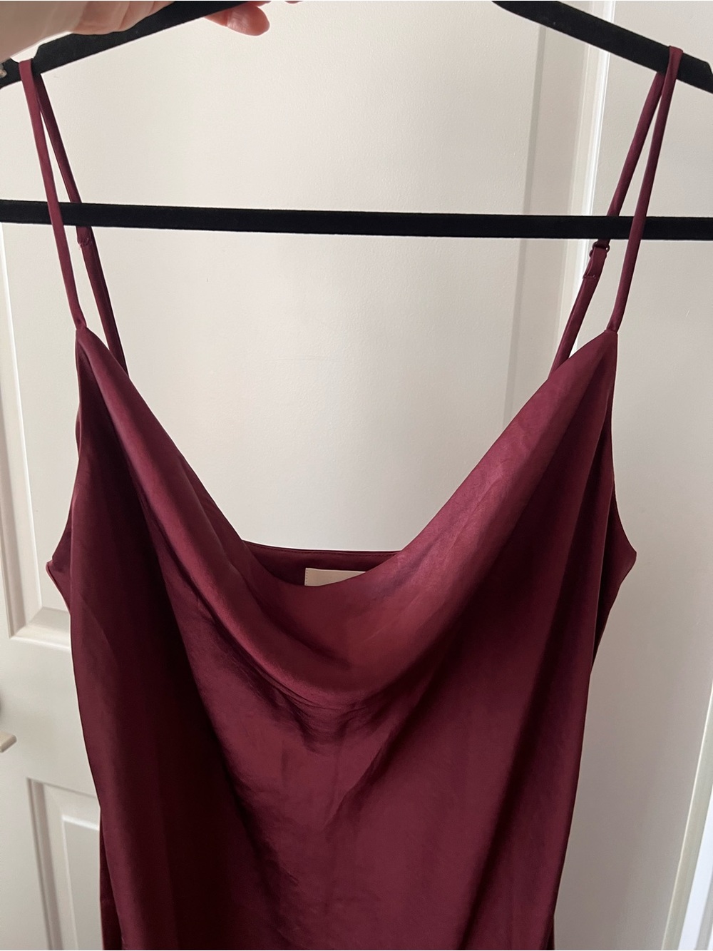 Only Satin Cowlneck Slip Dress in Deep Wine - size L (LIKE NEW) - Picture 3 of 10